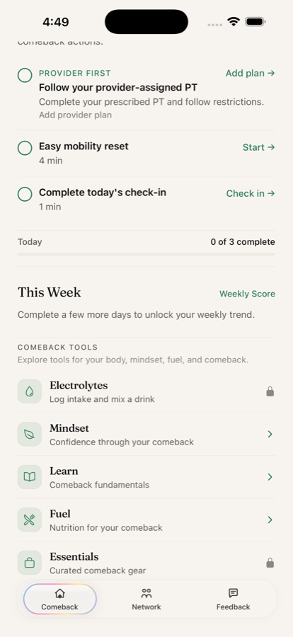 Today's Comeback and Comeback Tools
